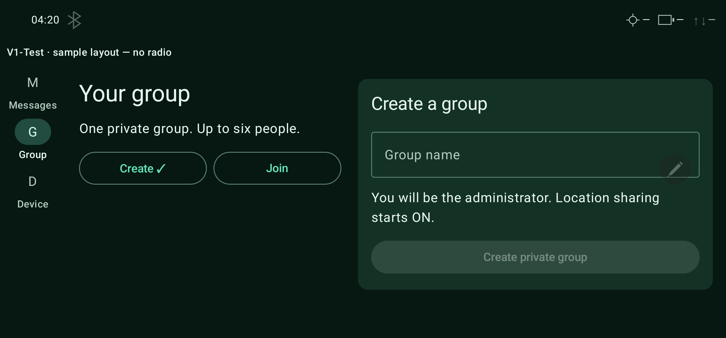 Create a group — landscape
