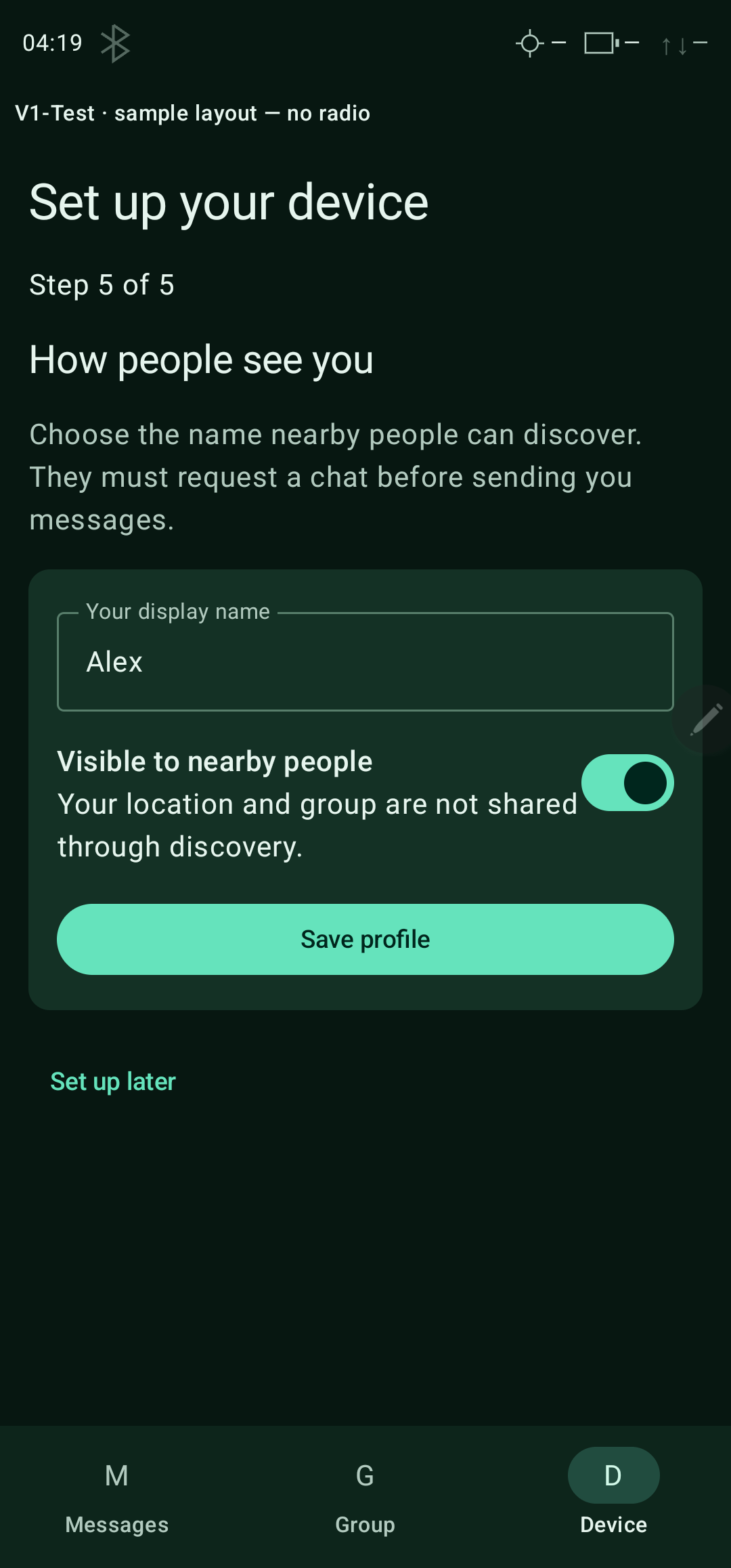 Your public profile — portrait